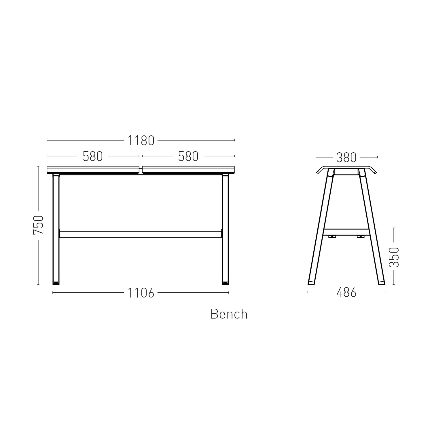 Switch High Table and Bench - Featherlite Furniture
