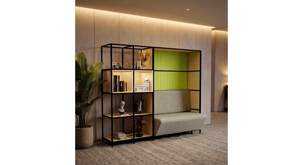 hüRetreat semi-enclosed acoustic seating setting