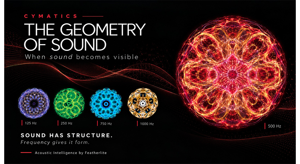 The Geometry of Sound - Cymatics visual showing acoustic frequency patterns